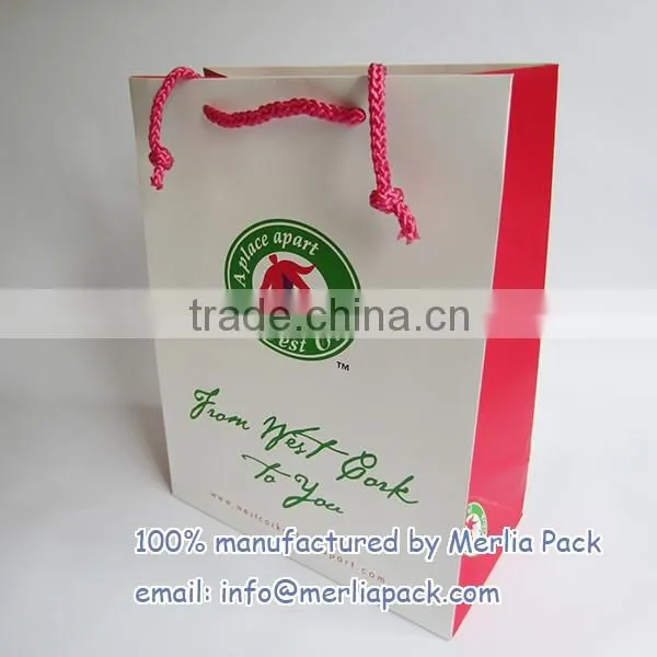 food carrier bags thick pink PP rope handles bag tourism shopper bags