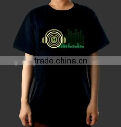 sound activated flashing EL t-shirt