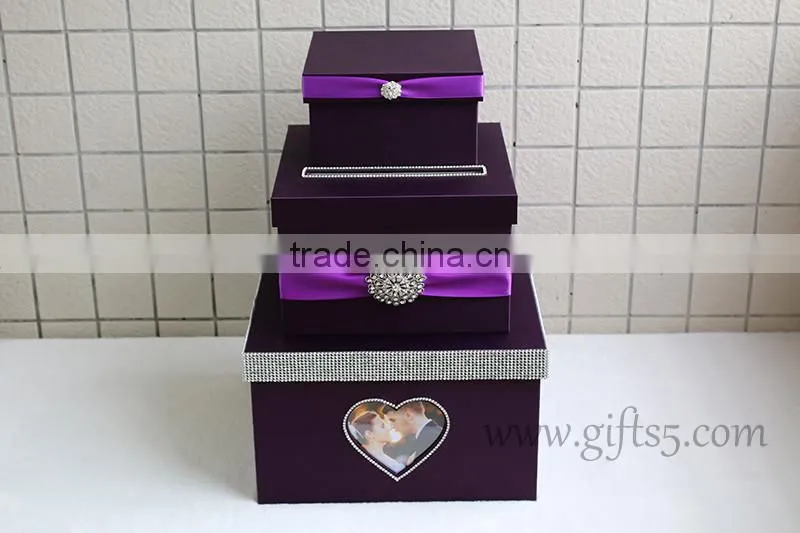 Elegant wedding card box holder with photo frame