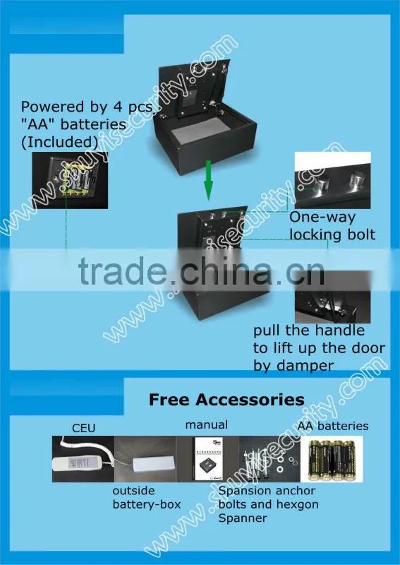 Top load hidden floor safe