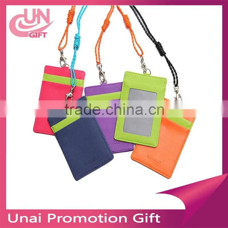 Hot Sale Retractable Reels ID Badge Holder With Leather Wallet