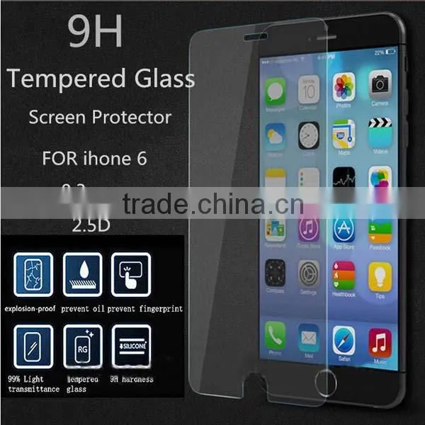 9H hardness 2.5D round or straight angle tempered glass screen protector for cellphone