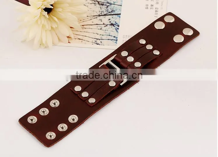 2015 wide vintage leather bracelets cheap leather bracelets