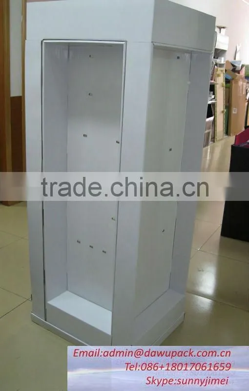 Cardboard floor display shipper for hanging pet clothes or toys