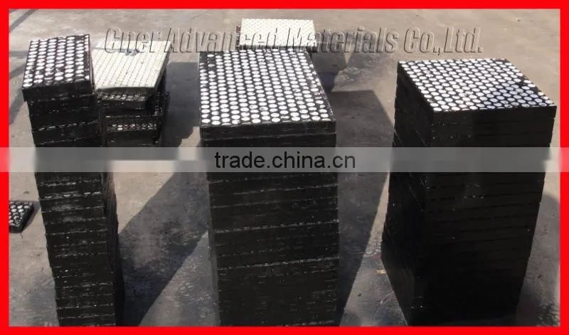 Rubber ceramic liners (size:500x500x20 mm)