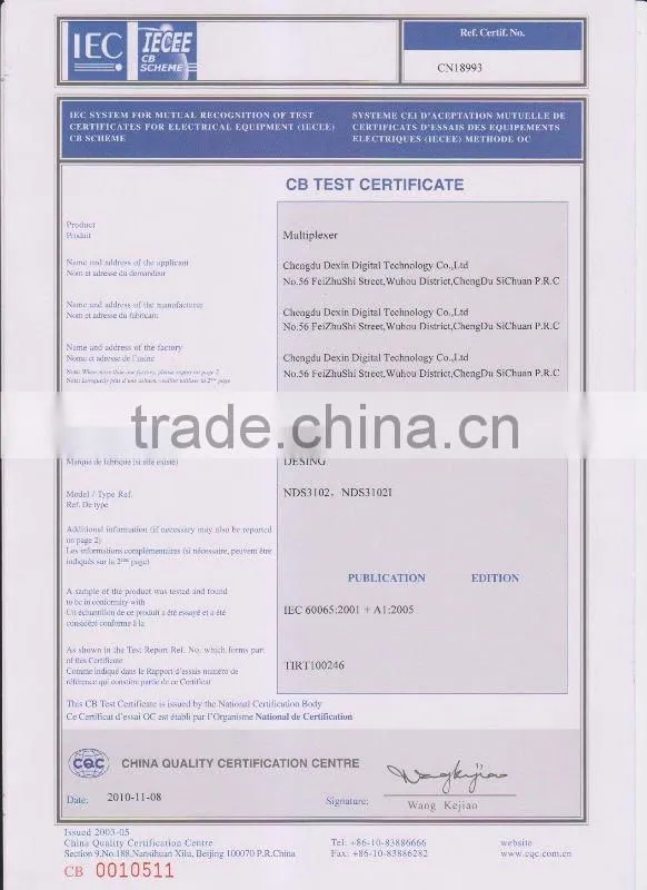 NDS3102I TS remultiplexer support IP , EIT