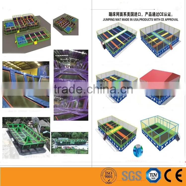 Professional outdoor garden trampoline park jumping kids with safety net