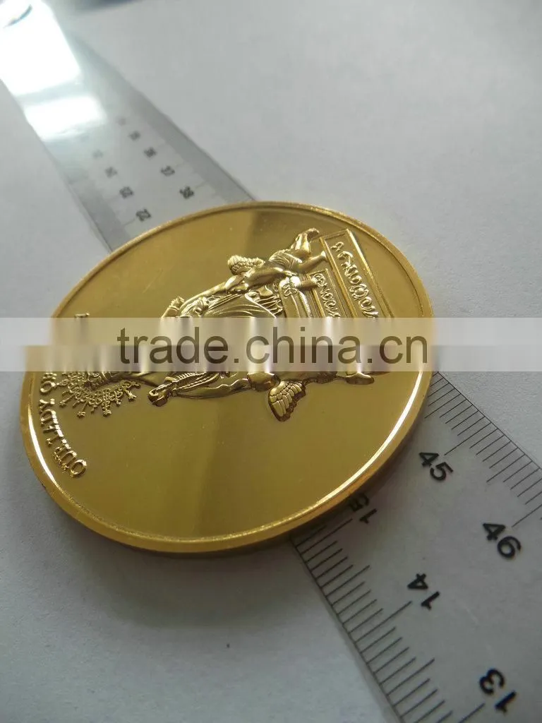 Virgin head 3D design metal zinc alloy customized design award medallions badge.antique bronze petwer copper medal coin for sale