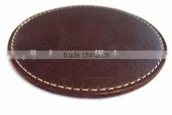 black leather drink/tea coasters