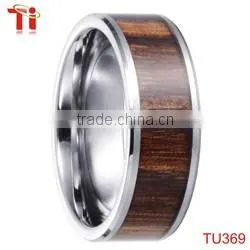 Fashion tungsten carbide wedding band rings inlay steel accessory