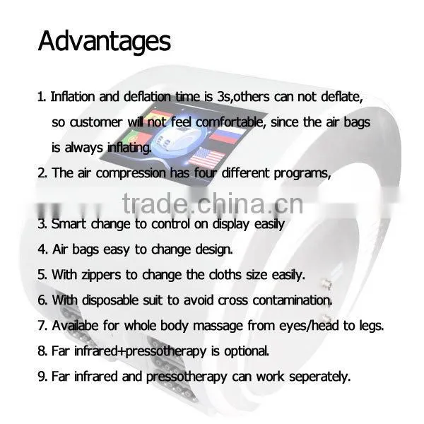weight loss air pressure lymphatic drainage equipment