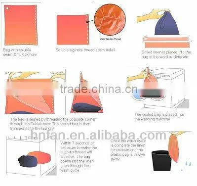 Water Soluble laundry Bag for infection control