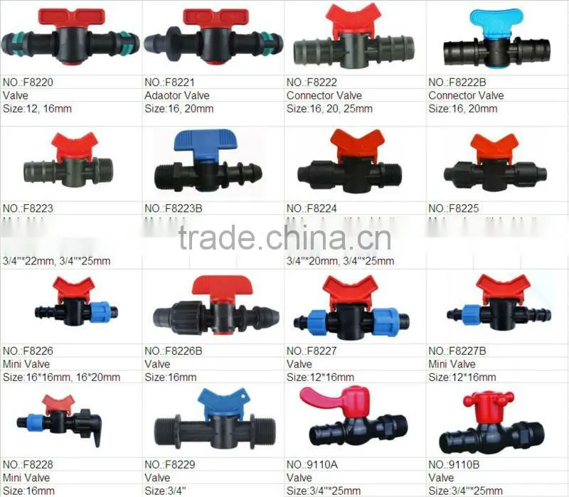 PVC straight water tap plastic drip Irrigation mini ball valve
