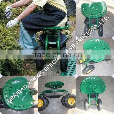 New design green garden cart with wheels