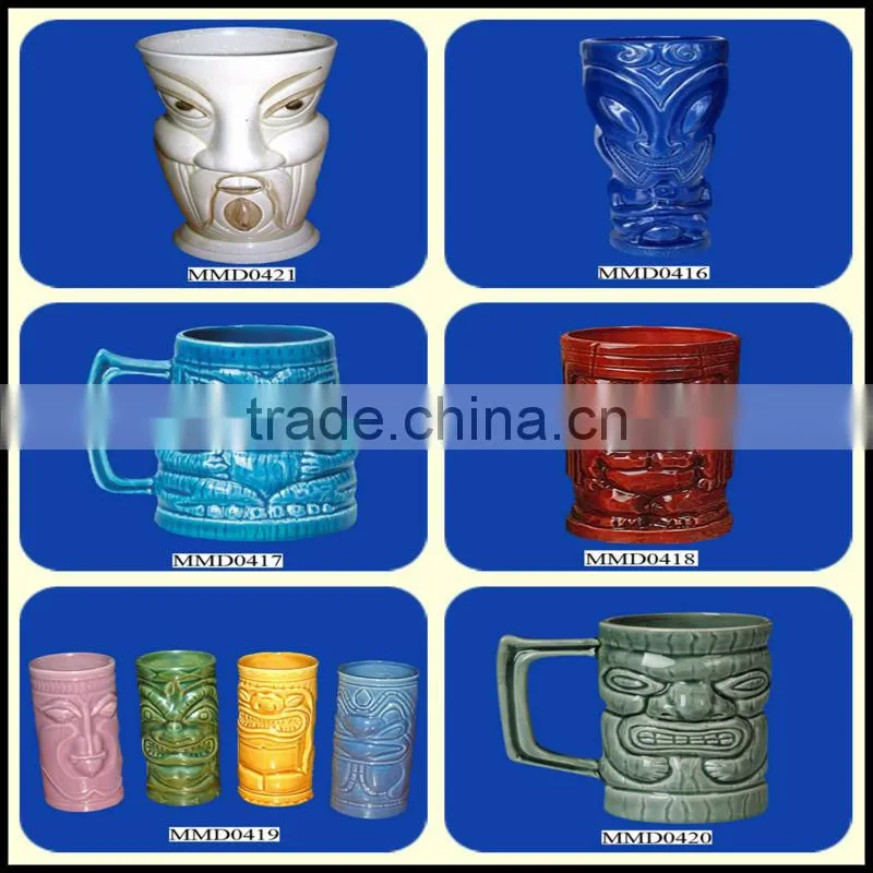 Exquisite plain tiki cup stocked white mug