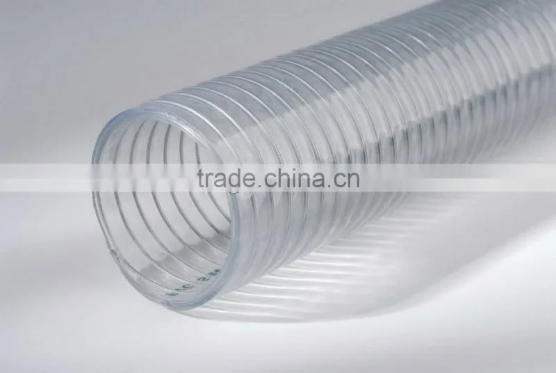 Spiral steel wire Reinforced clear pvc hose