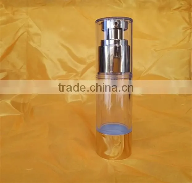 Plastic manufacturers golden color plastic airless pump bottle for woman