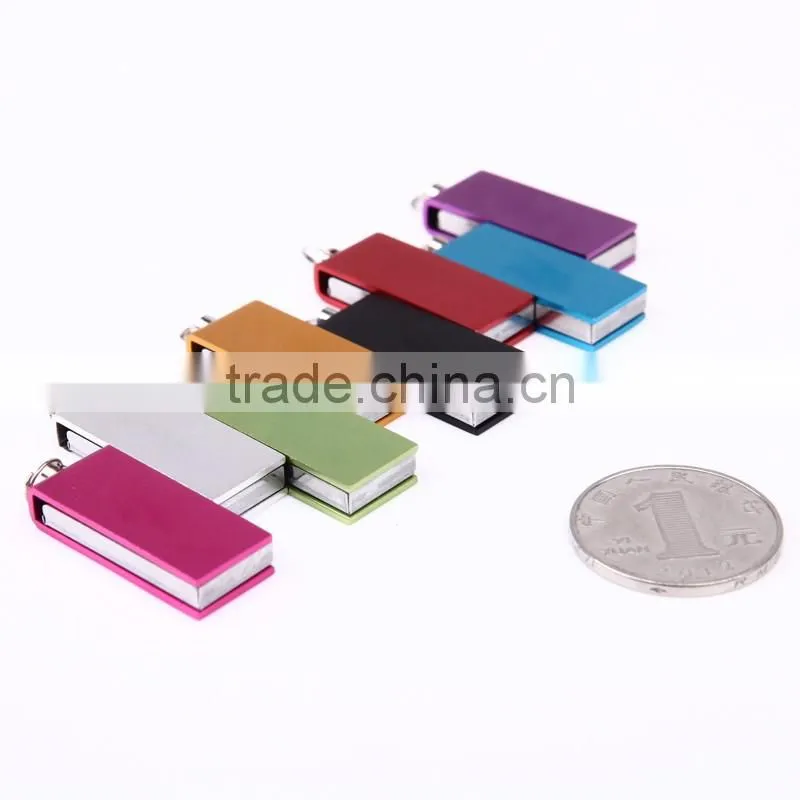 Sliver keychain cell phone Accessory Brown Leather 32GB USB Flash Drive
