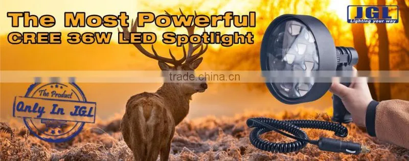 Guangzhou led super bright outdoor lighting Powerful handheld Cree spotlight 36w