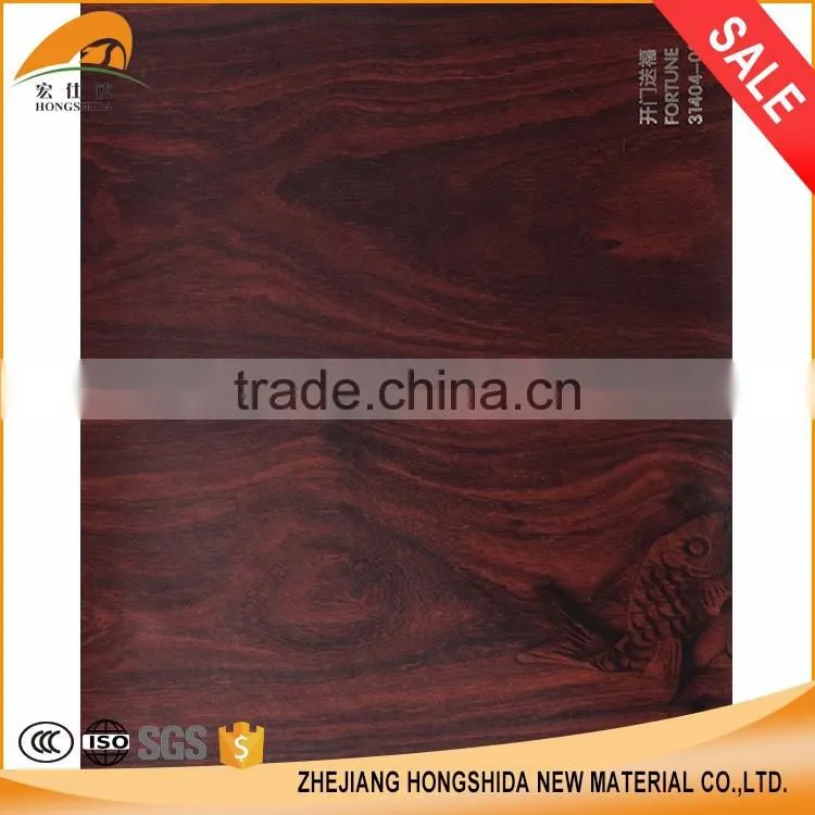 Good price self-adhesive wooden paper PVC decoration film in china