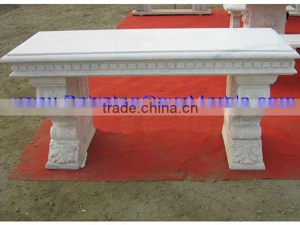 Outdoor garden marble bench