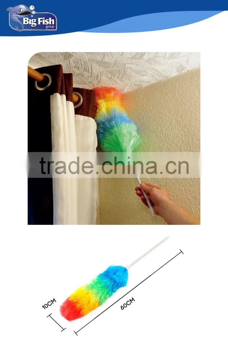 Rainbow Coloured Anti-Static Cleaning Brush with Plastic Handle