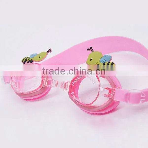 High quality cartoon design waterproof kids silicone swimming goggle