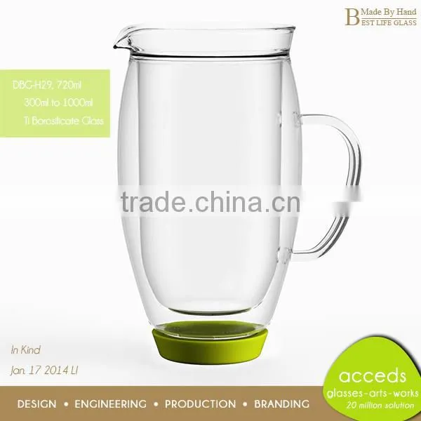 Excellent Strength Double Wall Glass Milk Mug