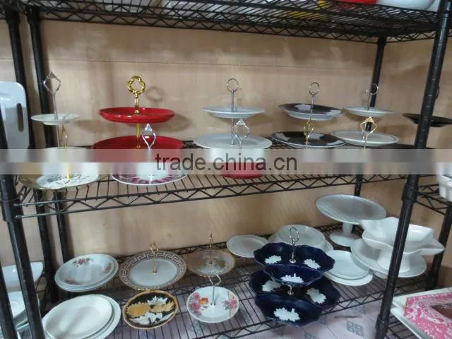 High quality stocked White leaf shape Ceramic dish set, relish dish/split dish/salad dish with spoon