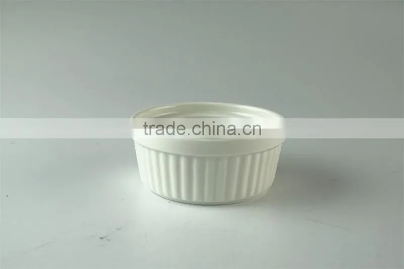 Pure white ceramic porcelain type bakeware type ramekin,ice cream serving bowl