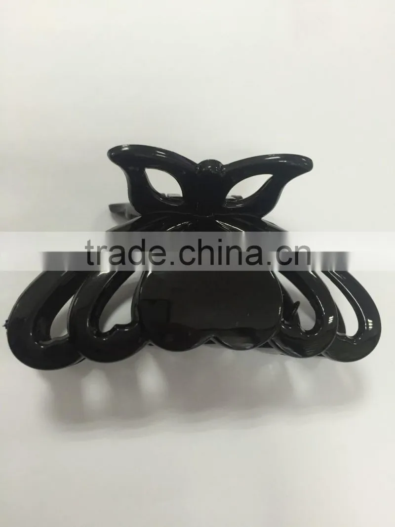 2016 big black beautiful rhinestone floral hair clips plastic hairpin for women