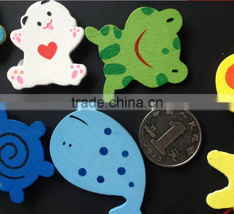 wooden animal fridge magnets