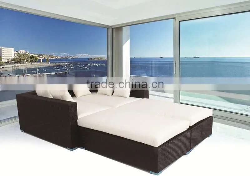 double rattan sofa bed outdoor rattan furniture