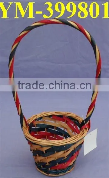 plastic lined small willow gift basket