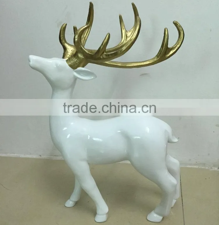 Resin standing reindeer sculpture