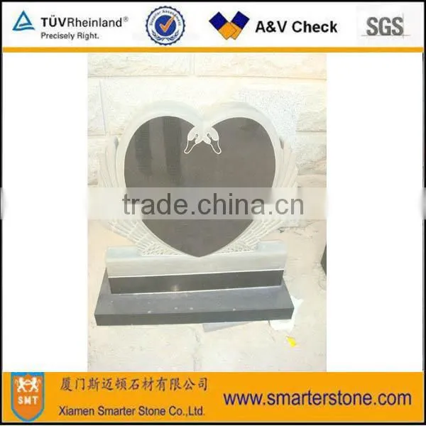 American Style Experienced black granite monument Heart Shape