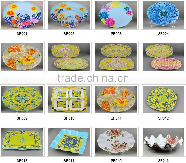 Wholesale logo gift melamine tray,decorative plastic plates