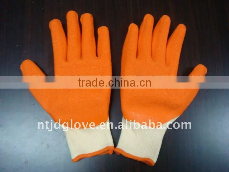 Latex gloves .