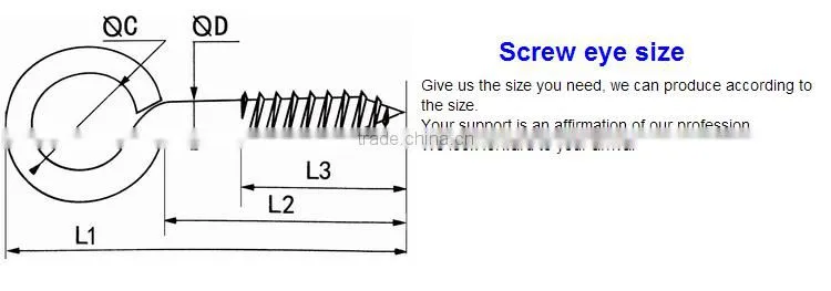 Steel eye screw hook