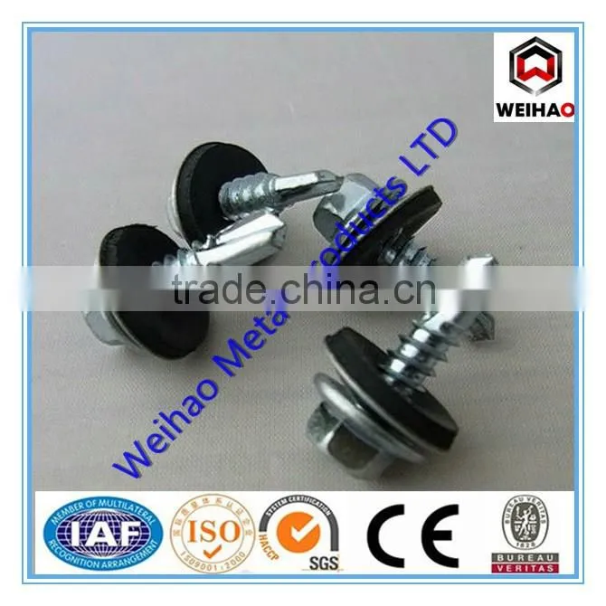 C1022a galvanized Hex head self drilling screw/roofing galvanized self-drilling screw EPDM washer