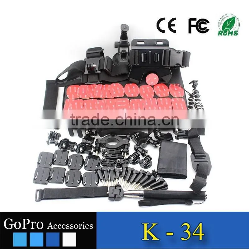 2016 best seller 65 in 1 products kit used for gopros heros 4 accessories kit mount