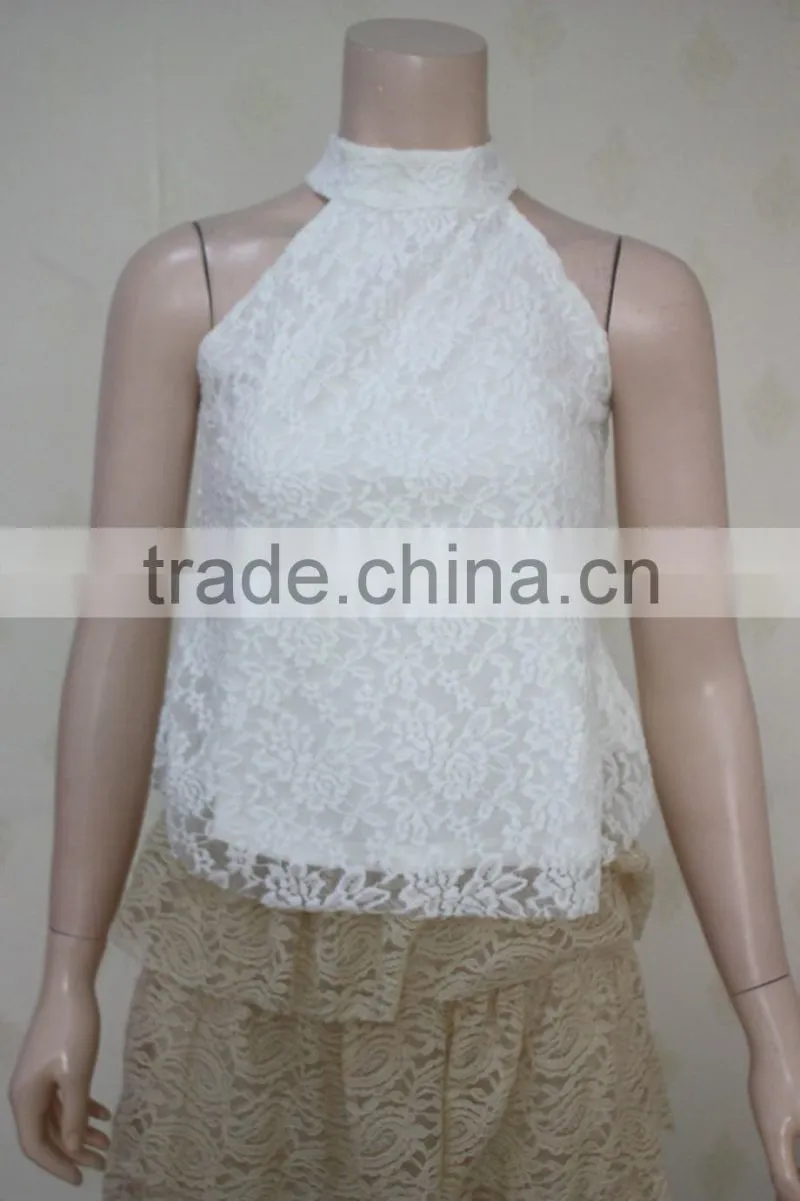 Sexy Lace Back Cross Tank Top New Design Crow Top