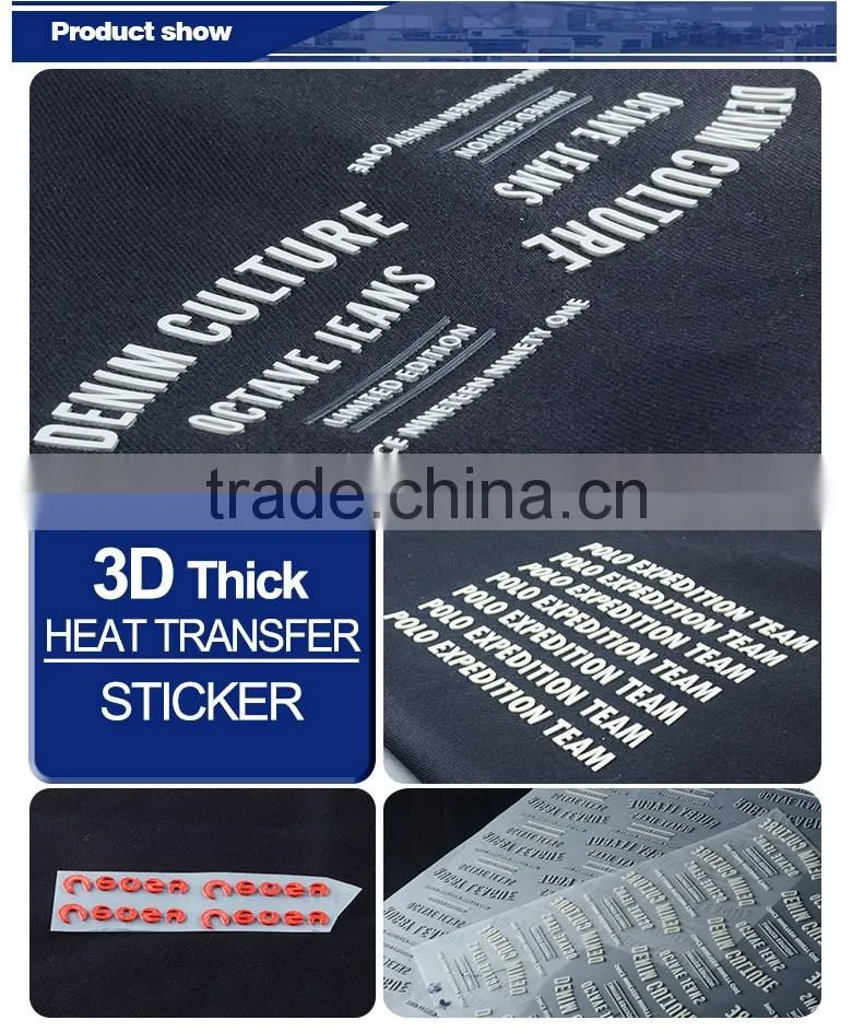 Wholeasler high density t-shirt heat transfer sticker for label