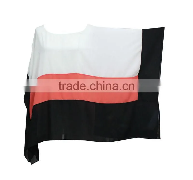 girls/women loose fit white/red/black chiffon blouse patterns