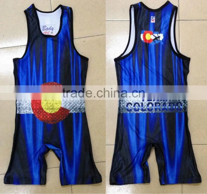 Golden Thong Champion blue Kroad Wrestling Singlets