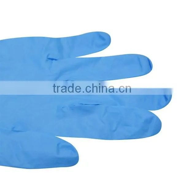Soft Blue Nitrile Glove With Rubber Lining