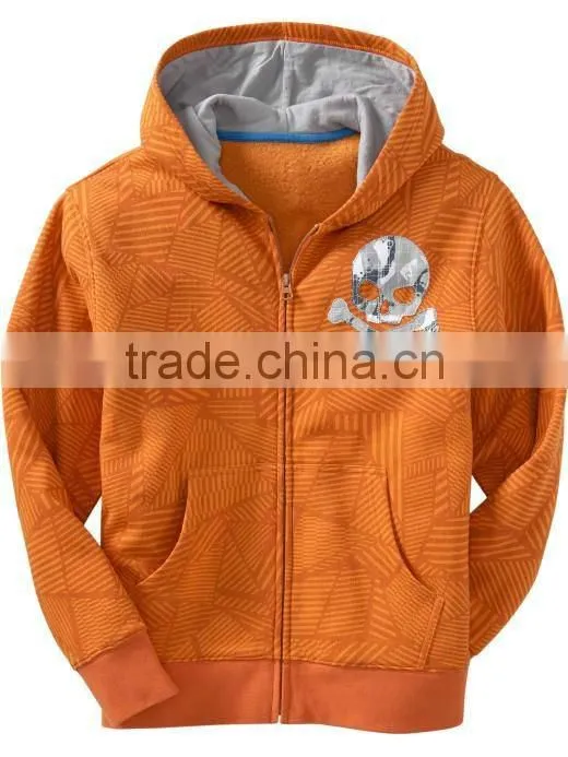CHILDREN PRINTED ZIP UP HOODY WITH CONTRAST INNER LINING