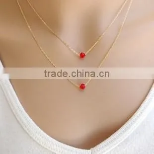 Light weight simple gold triangle bar pentagram pendant metal infinity women layer in necklace fashion jewelry jewellry