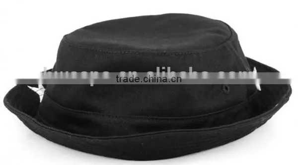 Screen print 100%cotton black plain bucket hat
