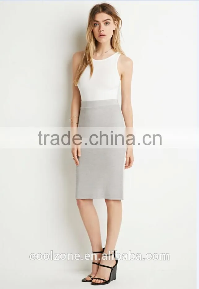 Elegant unlined knitted pecil skirt wholesale mature women skirts